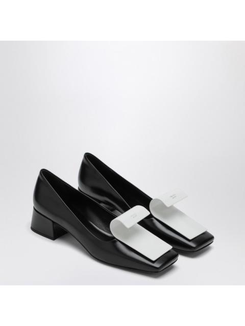 Prada Black And White Leather Décolleté Women