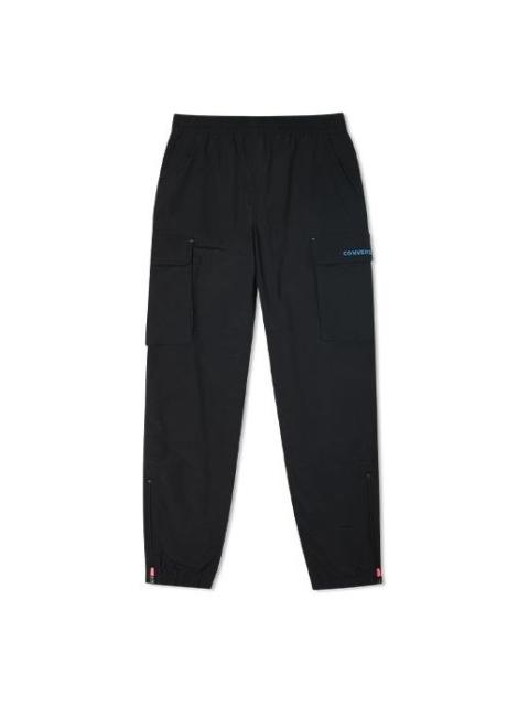 Converse Converse Woven Cargo Multiple Pockets Casual Jogging Sports Long Pants/Trousers Dark Black 10021104-