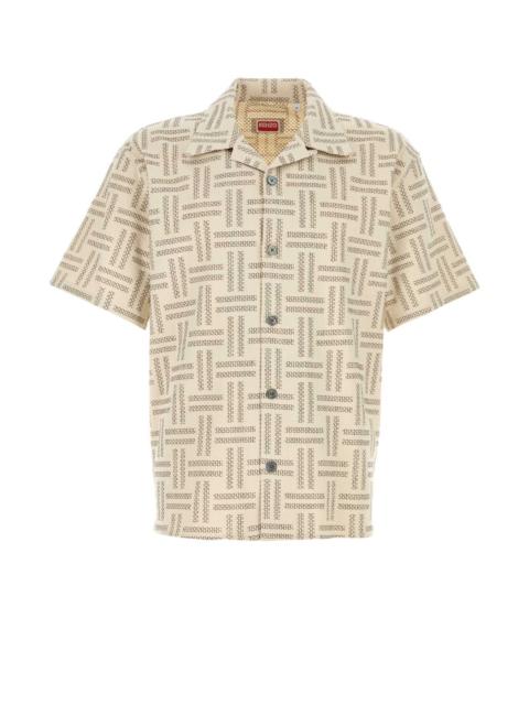 Kenzo Men Embroidered Stretch Cotton Shirt