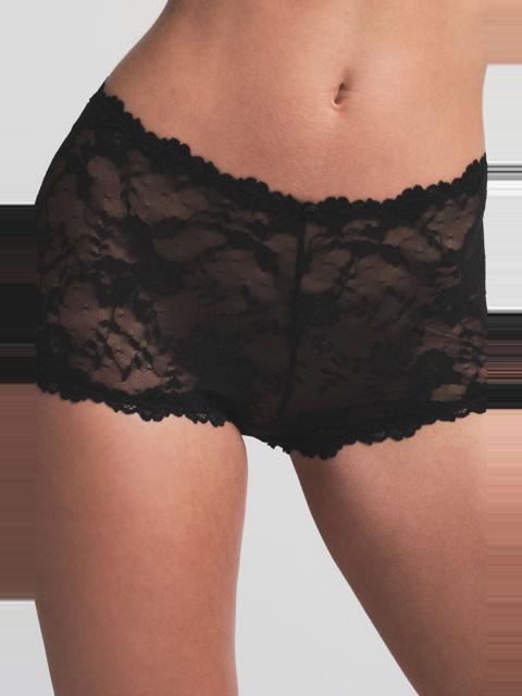 SKIMS SKIMS Stretch Lace Boy Short in Soot at Nordstrom