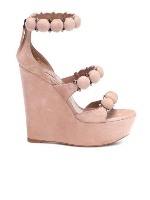 Alaïa Bombe Suede Wedge Shoes Sandals