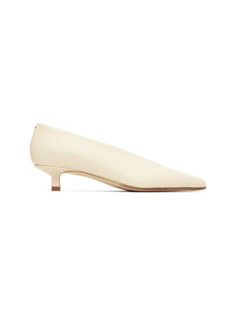 Aeyde Off-White Clara Pointed-Toe Heels