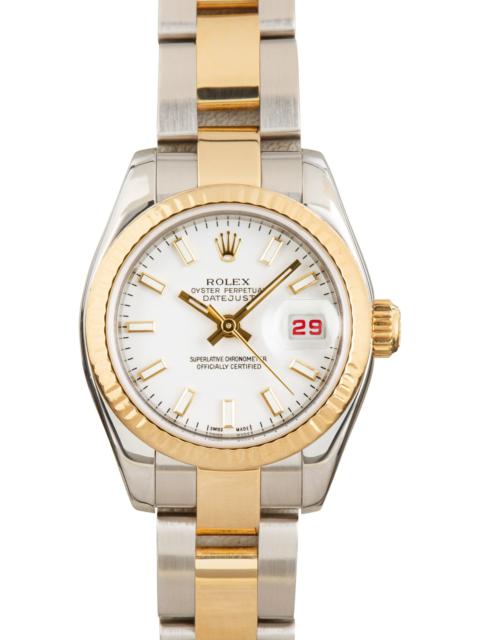 Ladies Rolex Datejust Ref 179173 White Dial
