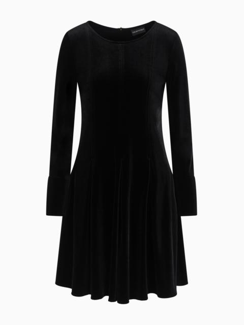 EMPORIO ARMANI LUNAR NEW YEAR CHENILLE FLARED DRESS