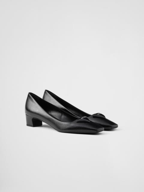 Patent Saffiano leather pumps