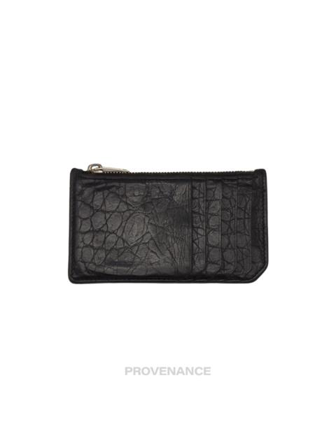 SAINT LAURENT Saint Laurent Paris SLP Fragment Card Wallet - Black Croc