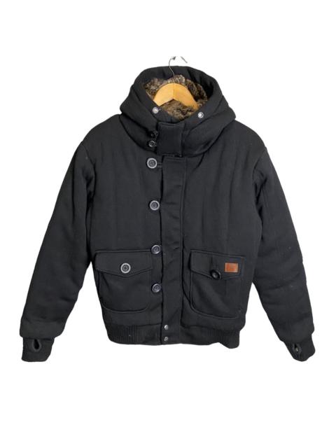 Other Designers Billabong Surf Plus Puffer Hoodie Jacket Fur Inner