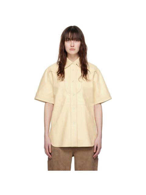 STAND STUDIO Off-White Saloon Leather Shirt