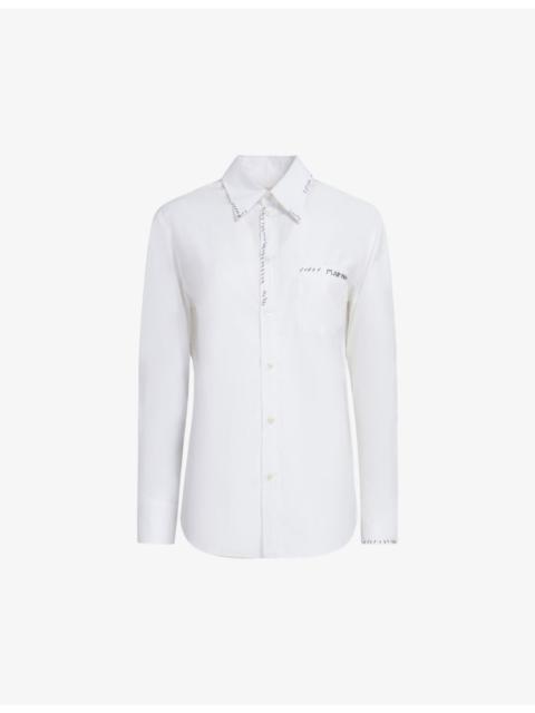 Marni Brand-print patch-pocket cotton shirt