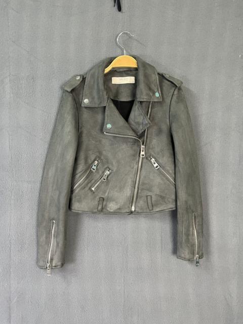 Zara Faux Suede Cropped Biker Jacket