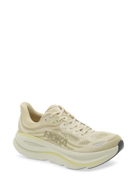 HOKA HOKA Bondi 9 Running Shoe in Grassland /Oyster Mushroom at Nordstrom