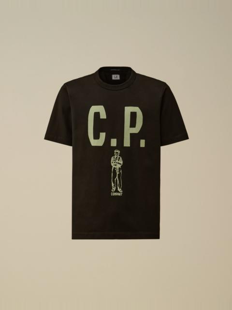 C.P. Company Mercerized 30/2 Jersey Twisted Short Sleeve Logo T-Shirt