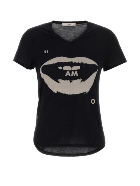 FENDI Fendi Women Black Cotton T-Shirt