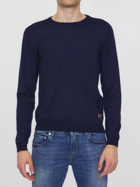 GUCCI BLUE WOOL JUMPER