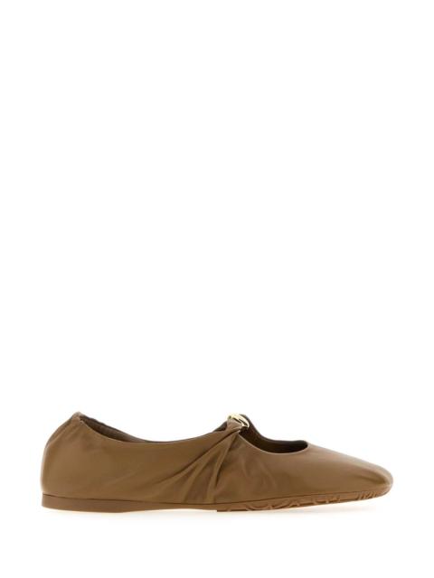 Loewe Loewe Women Camel Nappa Leather Pebble Ballerinas