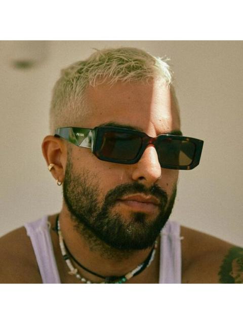 Prada NEW Prada PR06YS 2AU8C1 Havana Tortoise Dark Brown Rectangle Unisex Sunglasses