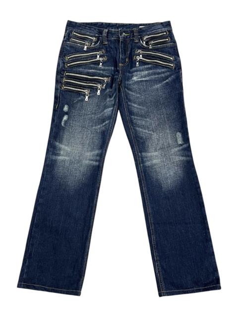 Other Designers Fashion Victim - 🔥FYE💥Vintage SEMANTIC Bondage Multi-Zipper Grunge Jeans