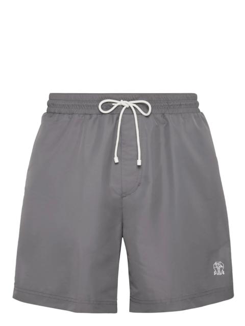 Brunello Cucinelli Brunello Cucinelli Logo-embroidered Drawstring Swim Shorts