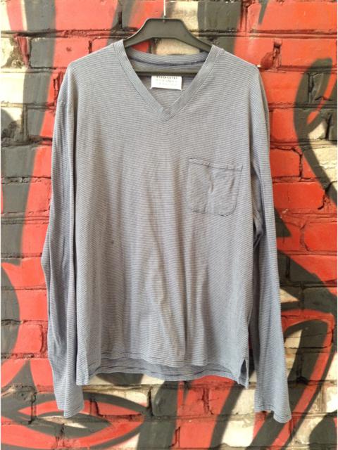 Maison Margiela Striped long sleeve v-neck shirt.Like Gaultier or Hermes