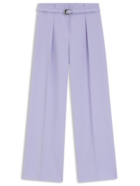 HUGO BUCKLED-BELT TROUSERS WITH PLEAT FRONT