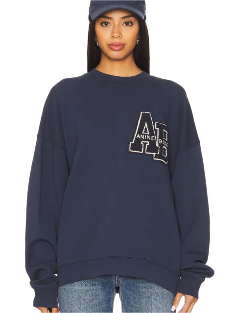 ANINE BING Miles Oversized Letterman Sweatshirt