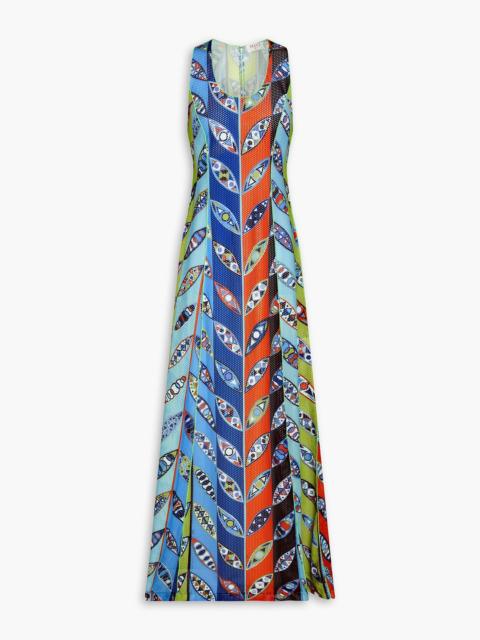 PUCCI Printed mesh maxi dress