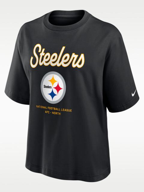 Nike Pittsburgh Steelers Essential Script Boxy Women's Nike NFL T-Shirt