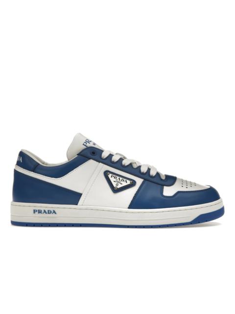 Prada Prada Downtown Low Top Sneakers Leather White Cobalt Blue
