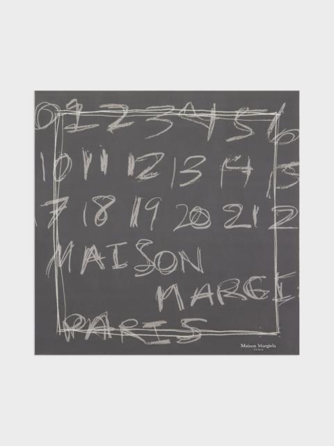 Maison Margiela Scribbled Numerical silk foulard