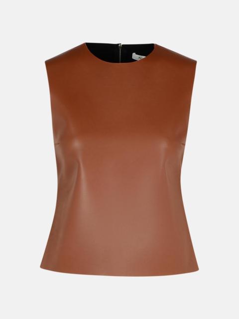 BROWN LEATHER TANK TOP