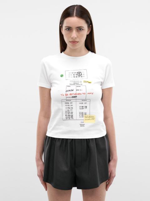 MM6 Maison Margiela White Cotton Graphic Print Tee