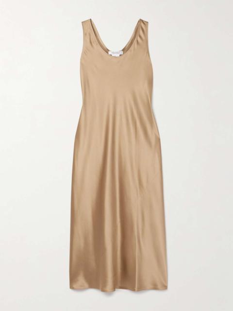 Banjo silk-satin midi dress Camel