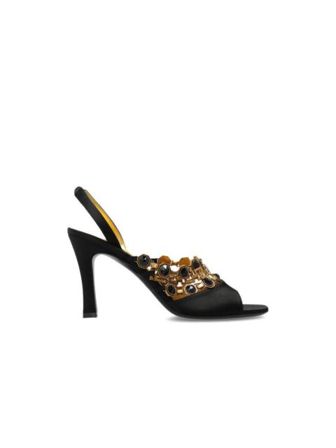 VERSACE VERSACE Black 95mm Heeled Mules New & Authentic (Women's siz