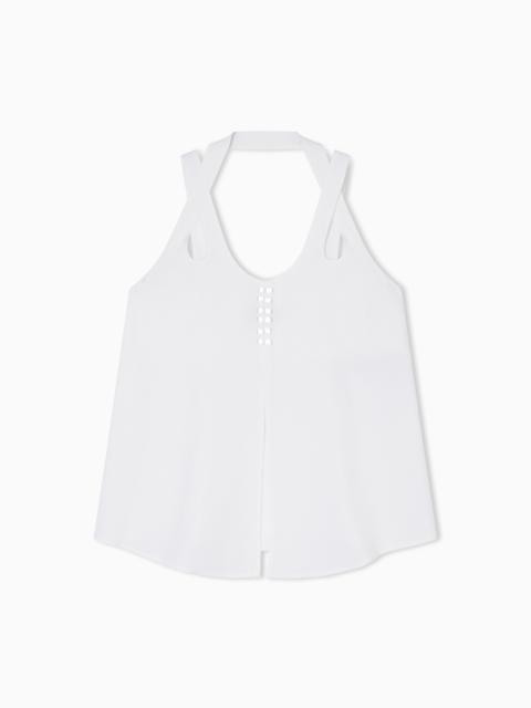 EMPORIO ARMANI MICRO LEOPARD JACQUARD TOP