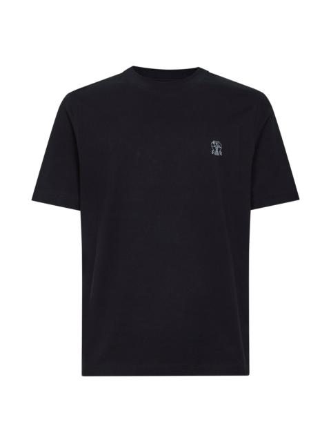 Brunello Cucinelli Black Solomeo crest T-shirt