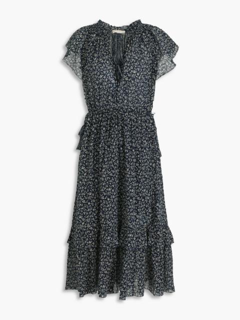 ULLA JOHNSON Anja ruffled floral-print cotton-crepon midi dress