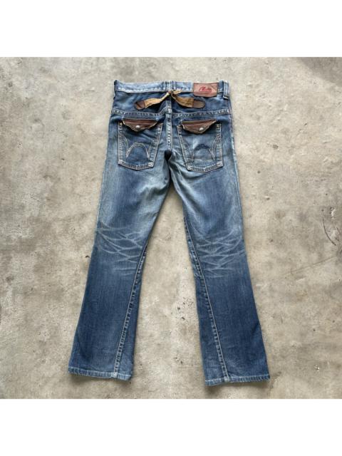Other Designers Vintage - W30x31💥 Vintage Japanese Faded Buckle Denim Jeans Pants RARE