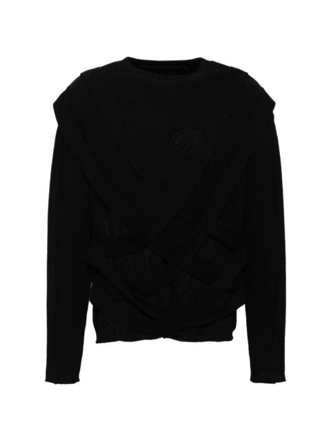 Harness crew-neck jumper