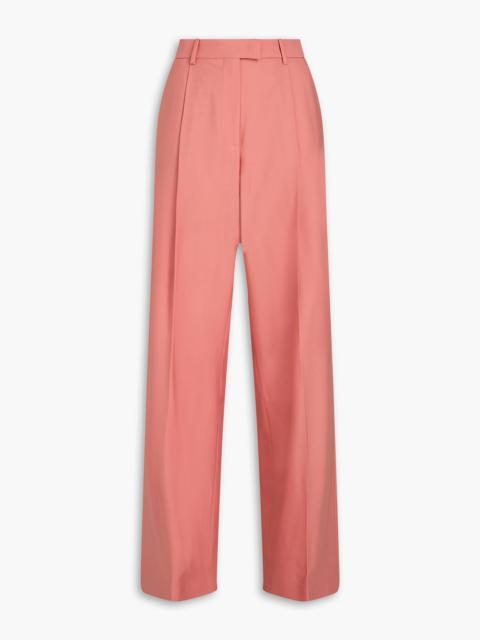 Another Tomorrow Pleated wool-crepe wide-leg pants