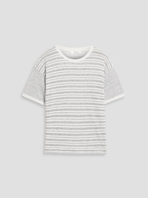 FRAME Striped linen-jersey T-shirt