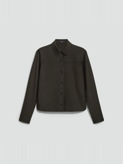 Theory Boxy Shirt in Sleek Flannel