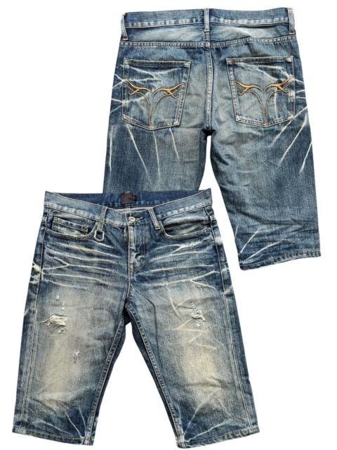 If Six Was Nine - Jackrose Japan Distressed Goth Short Denim Jeans 34