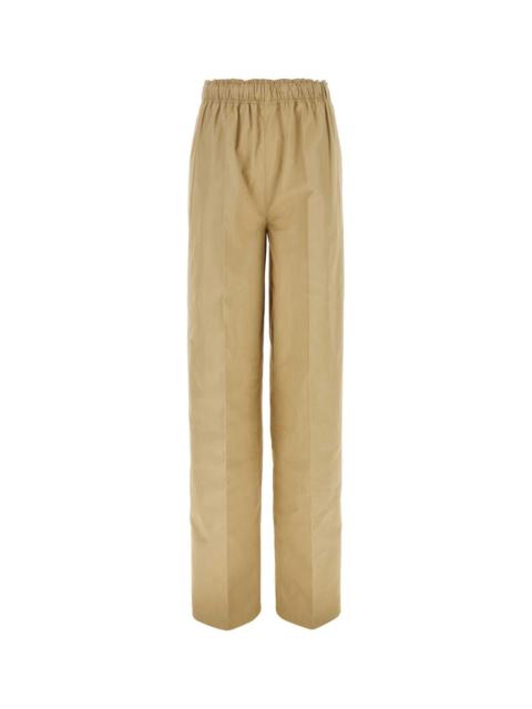 Prada Prada Women Beige Cotton Wide-Leg Pant