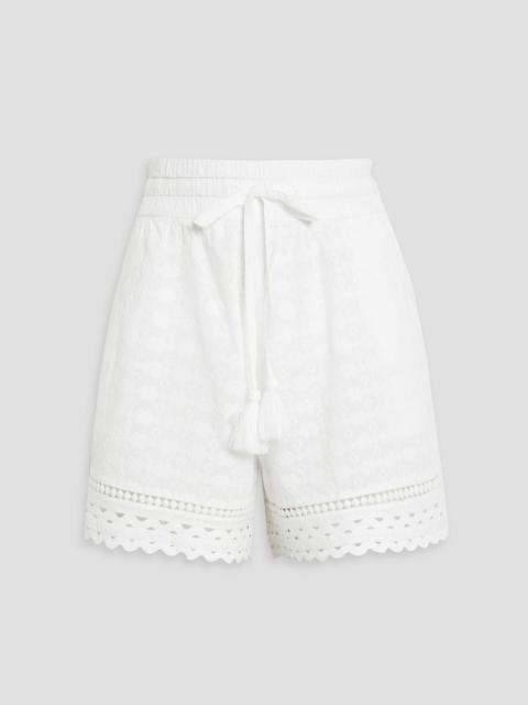 VERONICA BEARD Tijana embroidered cotton shorts