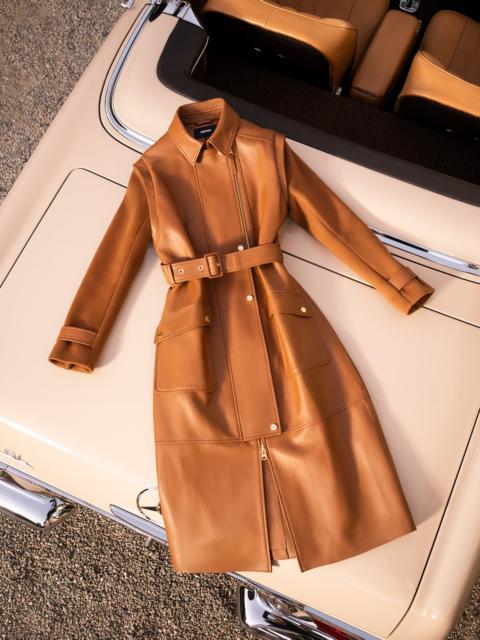 MACKAGE EVELINA 2-in-1 long Lamb Leather Coat with Removable Sleeves