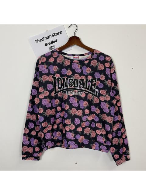 Other Designers Lonsdale - Vintage Lonsdale Fullprint Flower Motive Long Sleeve Tee