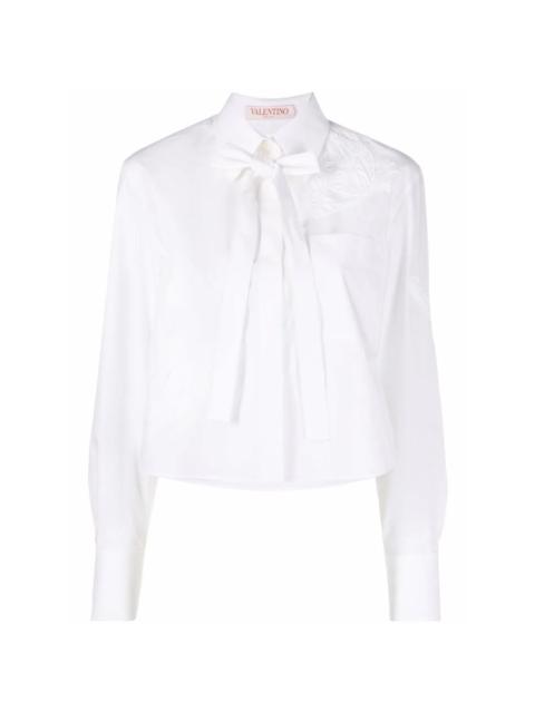 Valentino Valentino Garavani Appliqué Cropped Shirt