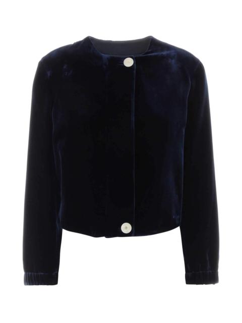 GIORGIO ARMANI Giorgio Armani Women Dark Blue Velvet Jacket