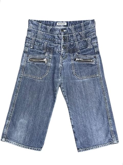 Other Designers 🔥SIRMIONE Designer Triple Waist Denim Shorts Avant Garde