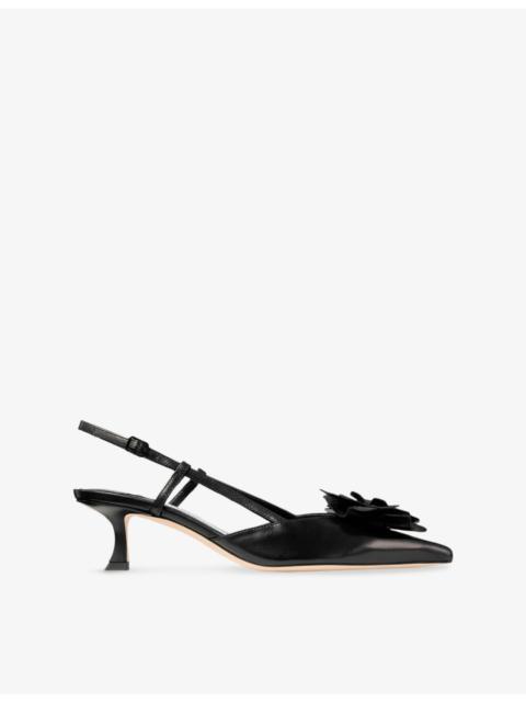 JIMMY CHOO Mimmi Slingback 50 Leather Heels